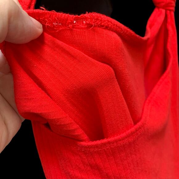 LOVERS and FRIENDS Ribbed Red Cut Out Body-Con MARTA Cut Out Dress Sz SML - Picture 12 of 12